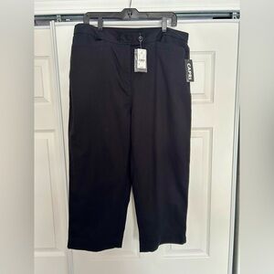 New Ladies Cropped Pants Black Size 1x Cotton X